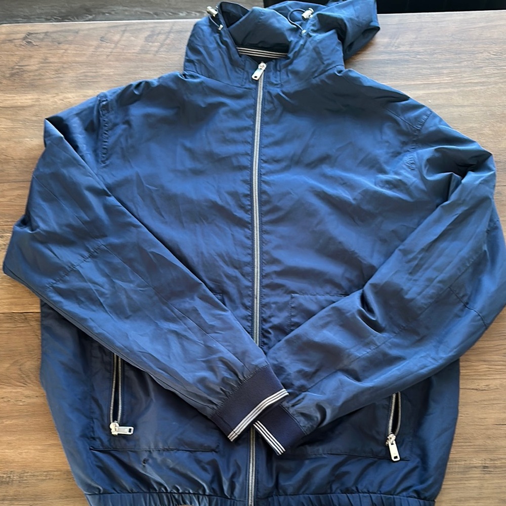 Zara Men's Navy Windbreaker Jacket